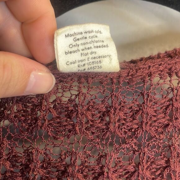 Burgundy Brink Loose knit Sweater Duster - Picture 6 of 13